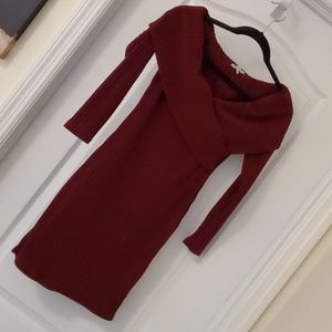 Burgundy sweater dress